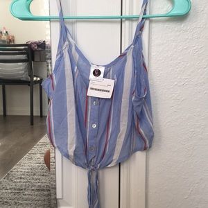 Button up crop top, NWT